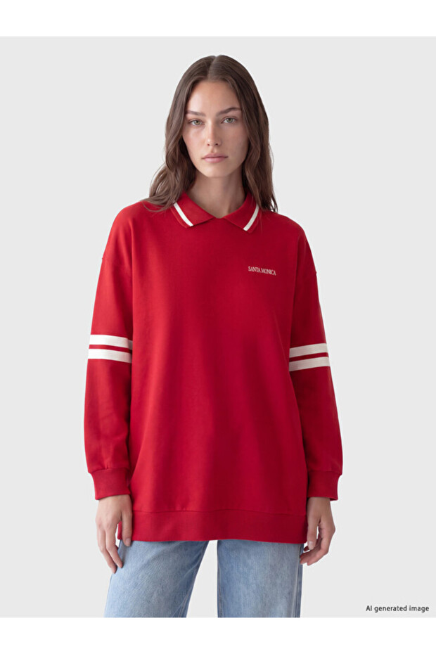 Timeless Clothing & Timeless Choices Devrik Roba Collar Printed Women's Sweatshirt Tunic
