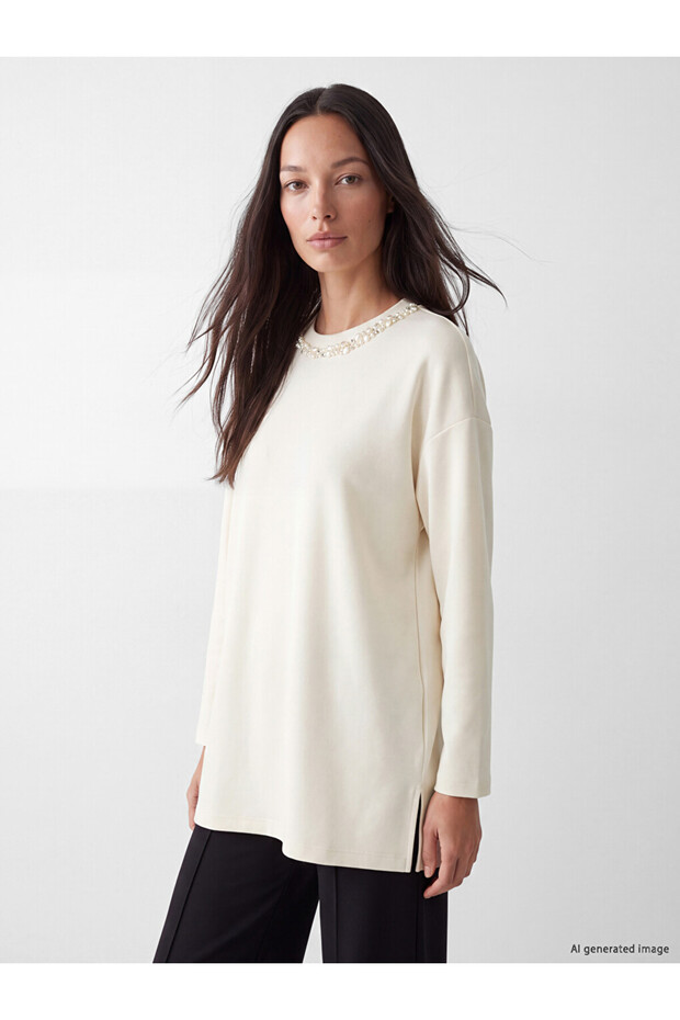 Stoned Soft Touch Oversized Women's Sweatshirt Tunic