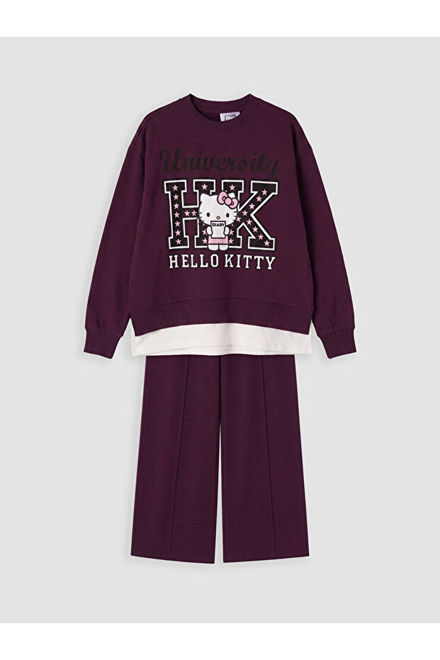 Plum Hello Kitty Printed Girls' Set
