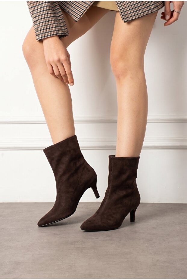 Women's Short Heeled Stylish Suede Boots (5cm Heel)