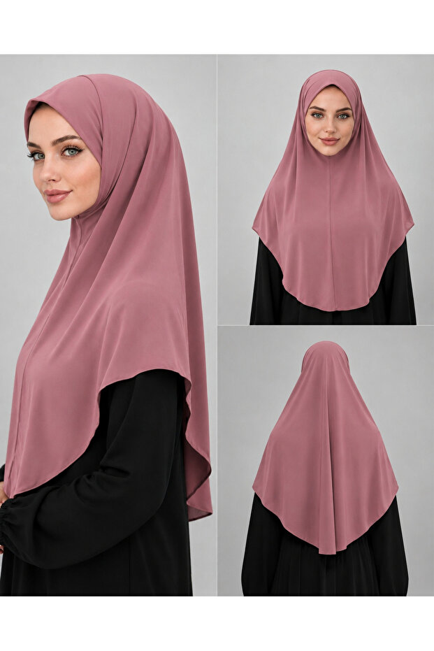 Malaysian Model Sandy Ready Hijab Khimar Scarf Hajj Umrah Prayer Suitable for Daily Use Rose Dry
