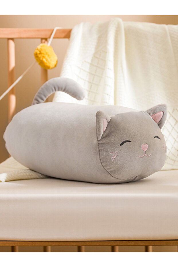 Özmarka New Season Plush Baby Pillow with Cat Figure 40 cm