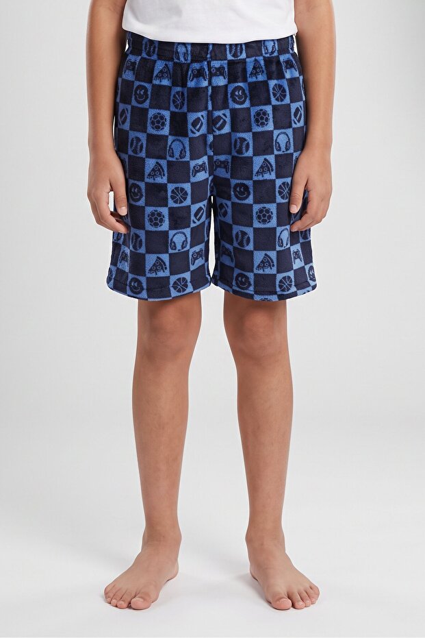 Kids Boy Allover Print Pyjama Shorts, Multicolor