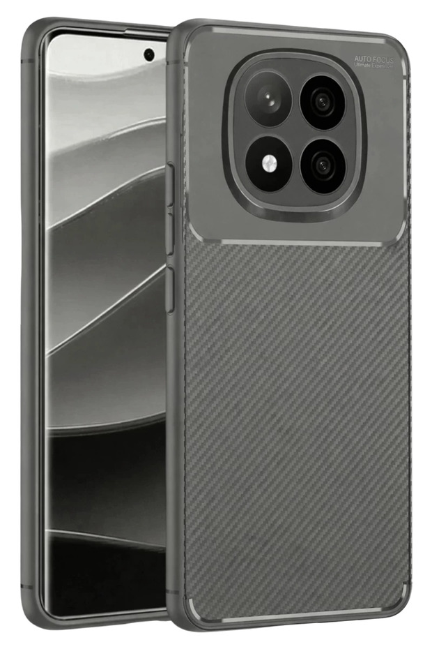 Xiaomi Redmi Note 14 Pro Plus Compatible Case Auto Focus Carbon Cover - Gray