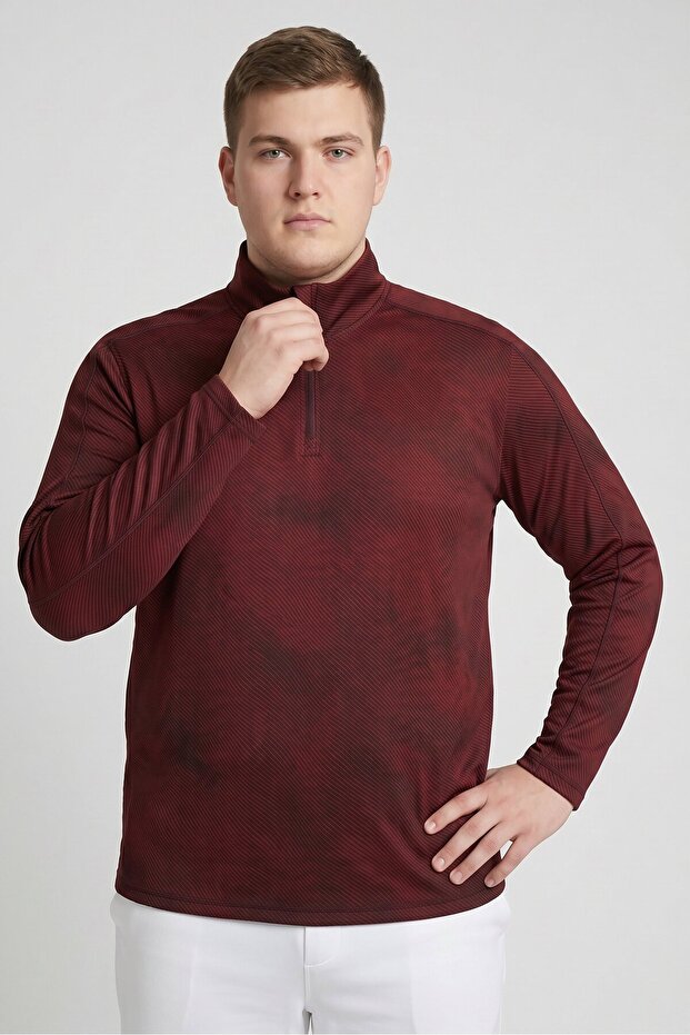Men Sportswear Fit Long Sleeve Running Sweatshirt, Red