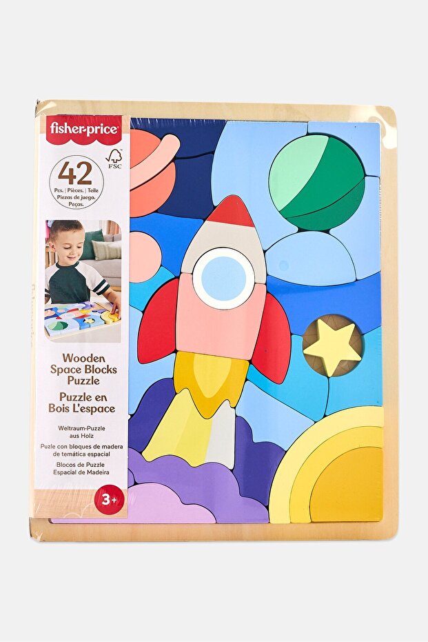 Wood Preschool Toy Space Blocks Jigsaw Puzzle