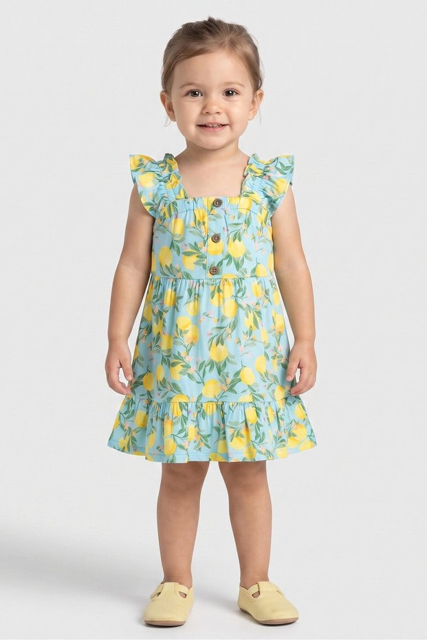 Toddlers Girl 3 Pcs Graphic Print Dress, Multicolor