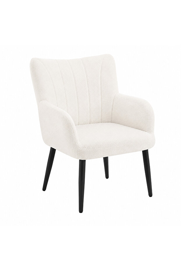 Elegant Boucle Chair in White