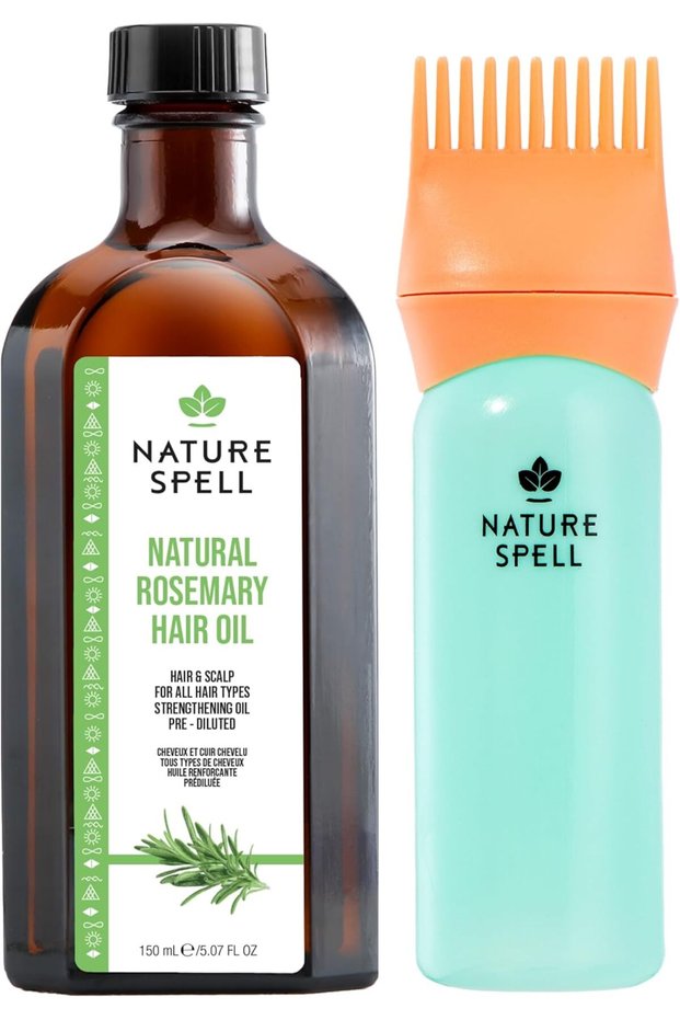 Rosemary Oil for Hair with Hair Oil Applicator, Bottle Comb, 150ml Rosemary Oil for Hair Growth, Treat Dry, Damaged Hair to Fight Hair Loss with