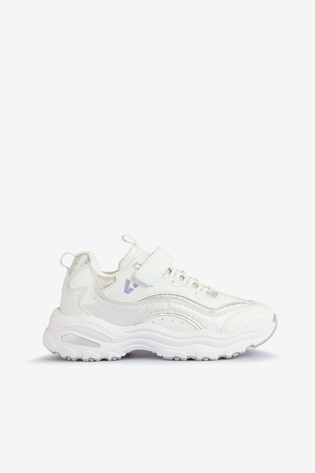 346.136 Hack Pf Hologram and Sim Detailed Girls' Sneaker - Thick Lightweight Sole, Practical Velcro Fastening