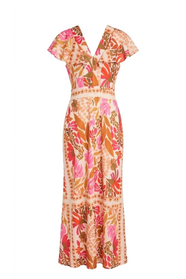Linen Floral Long Dress