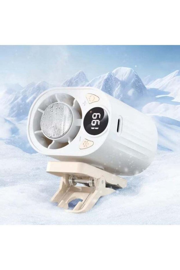 199-Speed Turbo Cooling Car Fan with LED Display | 18,000 RPM Bladeless Clip-On Fan, 360° Rotatable, 1800mAh USB-C Fast Charging, Portable Personal Air Conditioner for Car Desk Umbrella Strol