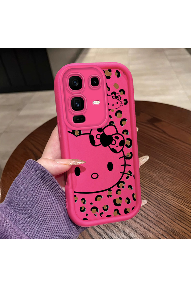 Infinix Note 50 Pro Plus Compatible Pink Red Silicone Leopard Pattern Kitty Case Shockproof Camera Protection