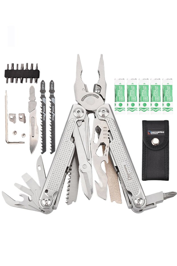 DL302-Silver Daicamping DL302 Hand Multi Tool Multi-tool Sets Cutter Foldable Pliers Multifunctional