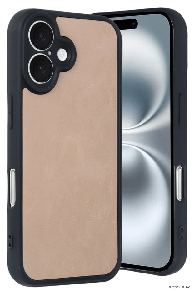 Spt-Gld Newface iPhone 16 Case Aras Leather Cover (124330) - Powder