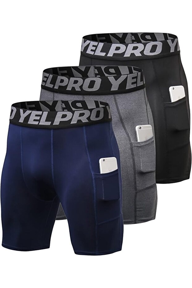Compression Shorts Men 1/3 Pack, Dry Fit Compression Underwear Spandex Running Shorts, Workout Athle
