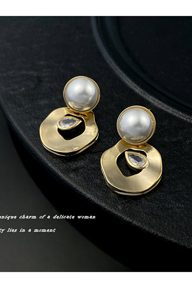 Faux Pearl Dangle Earrings