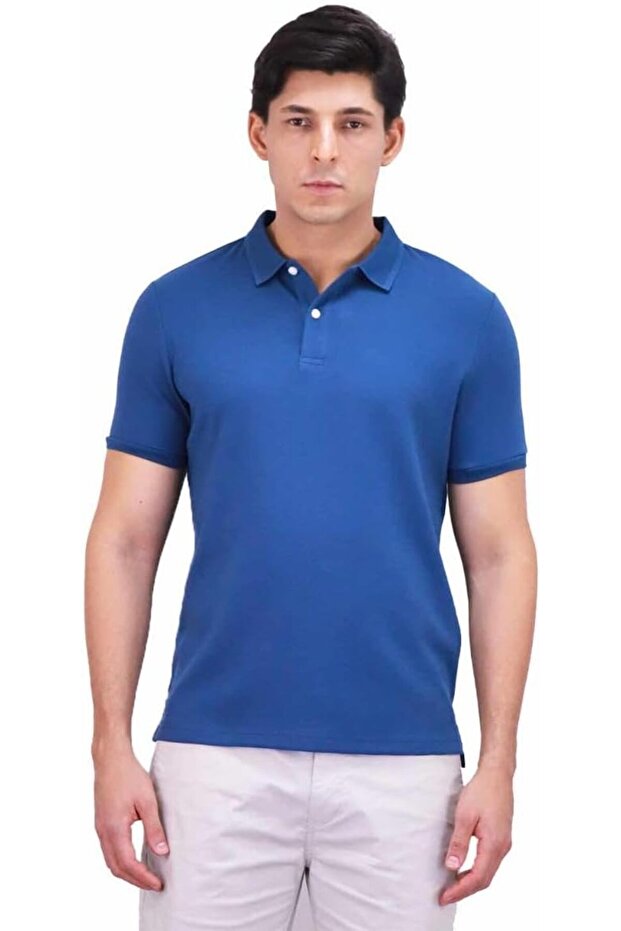 Men's Waffle Solid Polo - S, Blue010132539601
