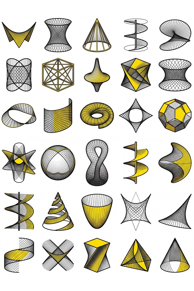 30 Pieces Mathematical Geometry Sticker Set - Laptop, Agenda, Phone