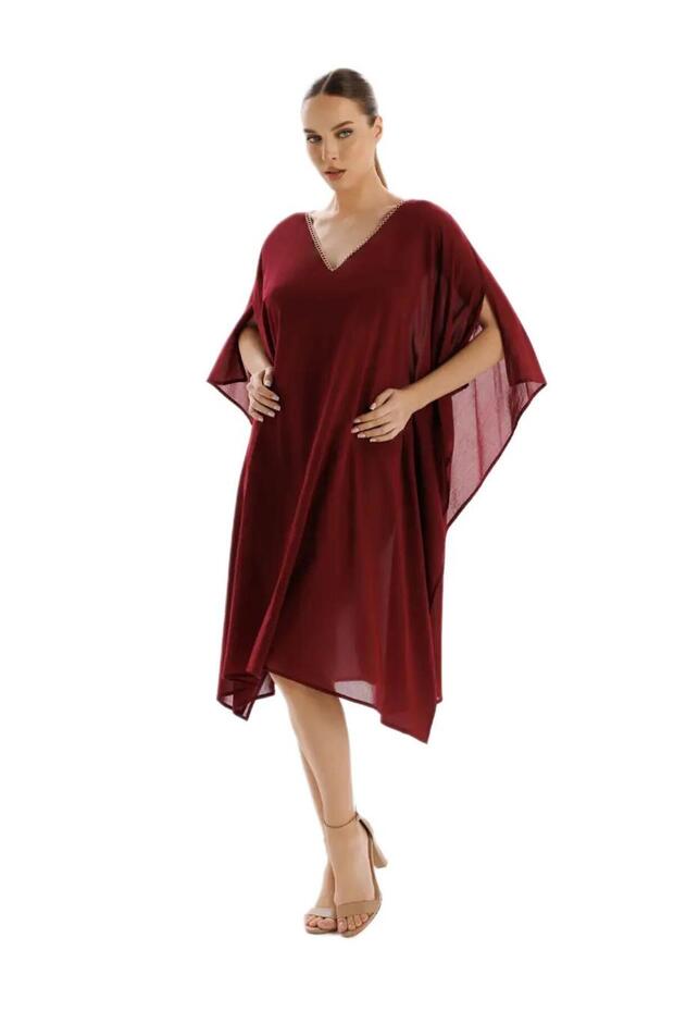 Burgundy Linen Dress El.5115-26