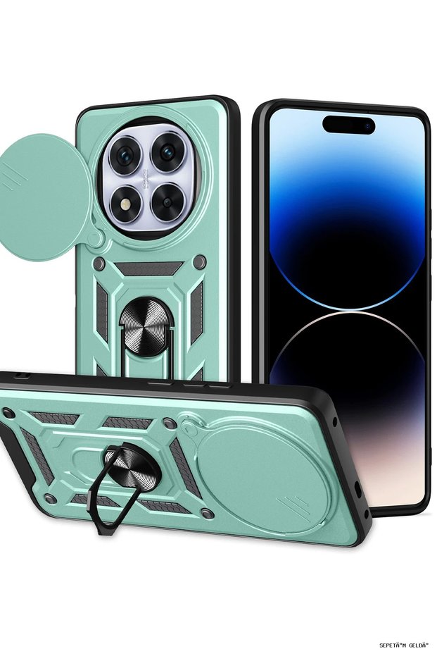 Spt-Gld Newface Redmi Note 14 Pro Plus Case with Lens Ring Silicone (130009) - Green