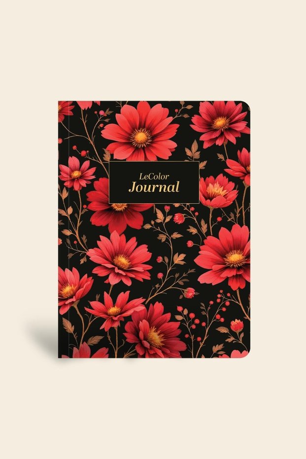 Midnight Hardcover Notebook Lined Chrysanthemum 13X18 cm