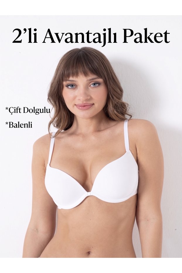 Advantageous 2-Pack Double Padded Underwire Supported Push up Bra Set
