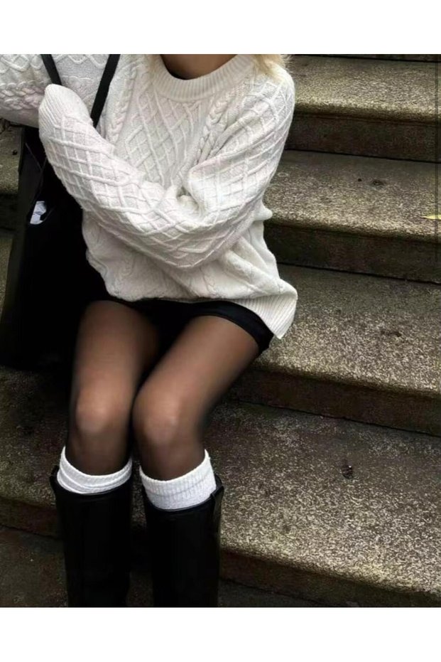 Women's Crew Neck Stylish Knitwear Sweater