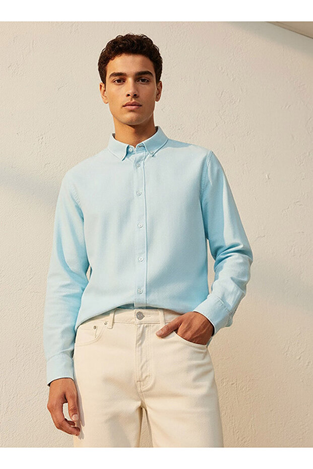 Basics Slim Fit Long Sleeves Shirt
