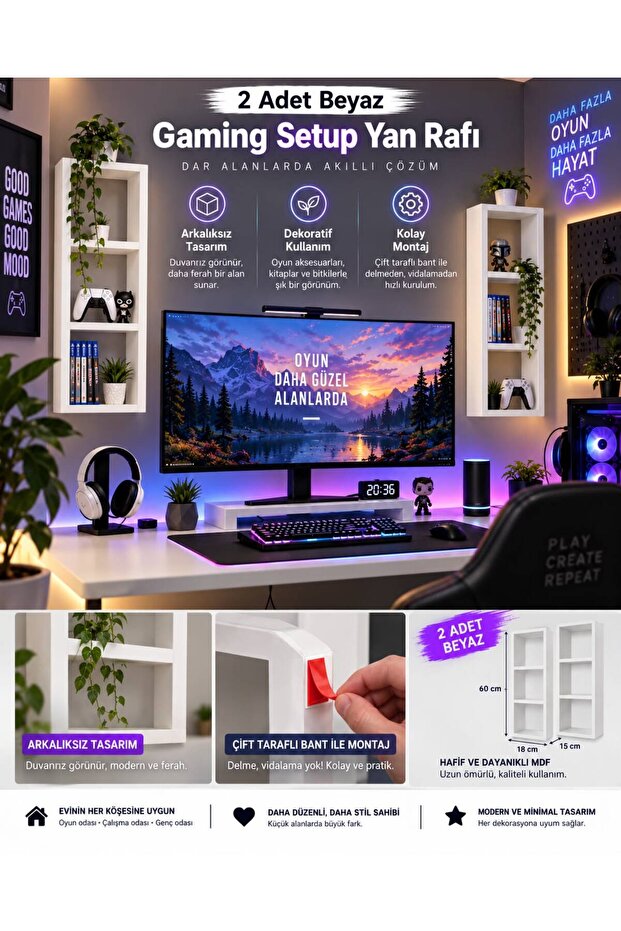 GAMİNG SETUP YAN RAFI