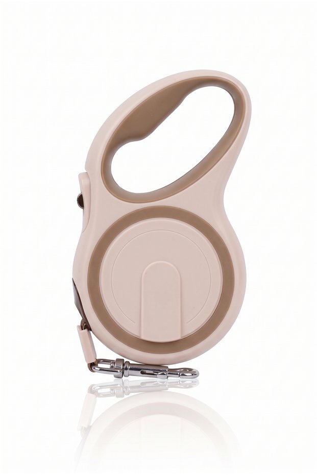 3 Meters 12 kg Automatic Retractable Dog Leash - Safety Locking Ribbon Leash Beige
