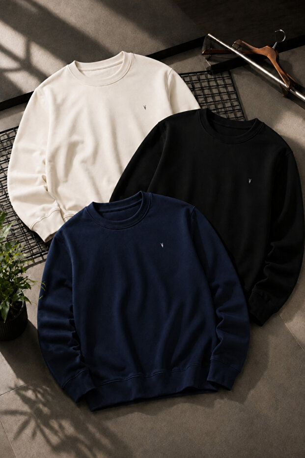 Men's Premium Embroidered Comfortable 3-Piece Sweatshirt