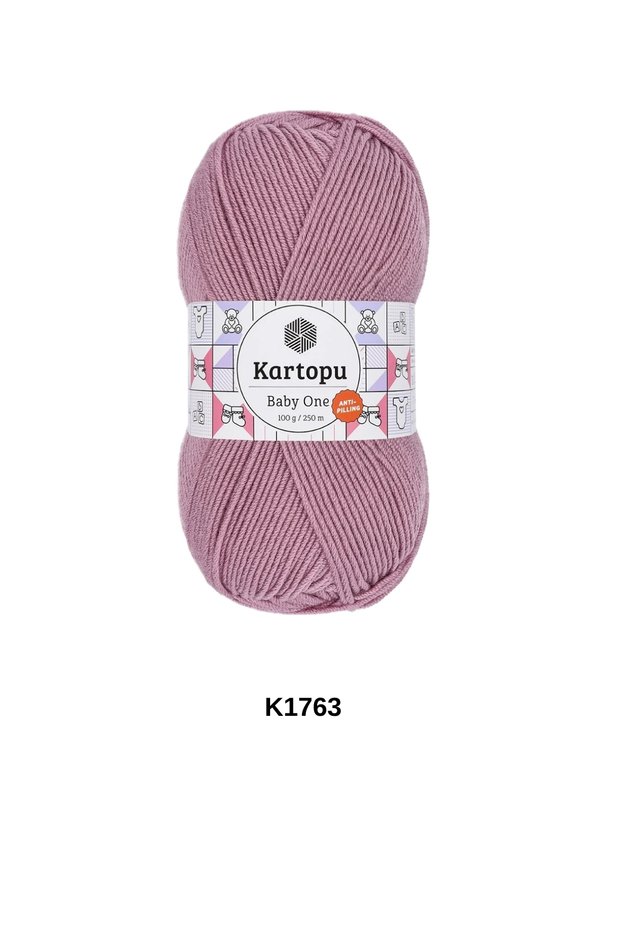 1 Piece Kartopu Baby One 100 Grams 250 Yards Baby Blanket Vest Sweater Cardigan Jacket Hand Knitted Yarn 100% Anti-Piling- Color: K1763