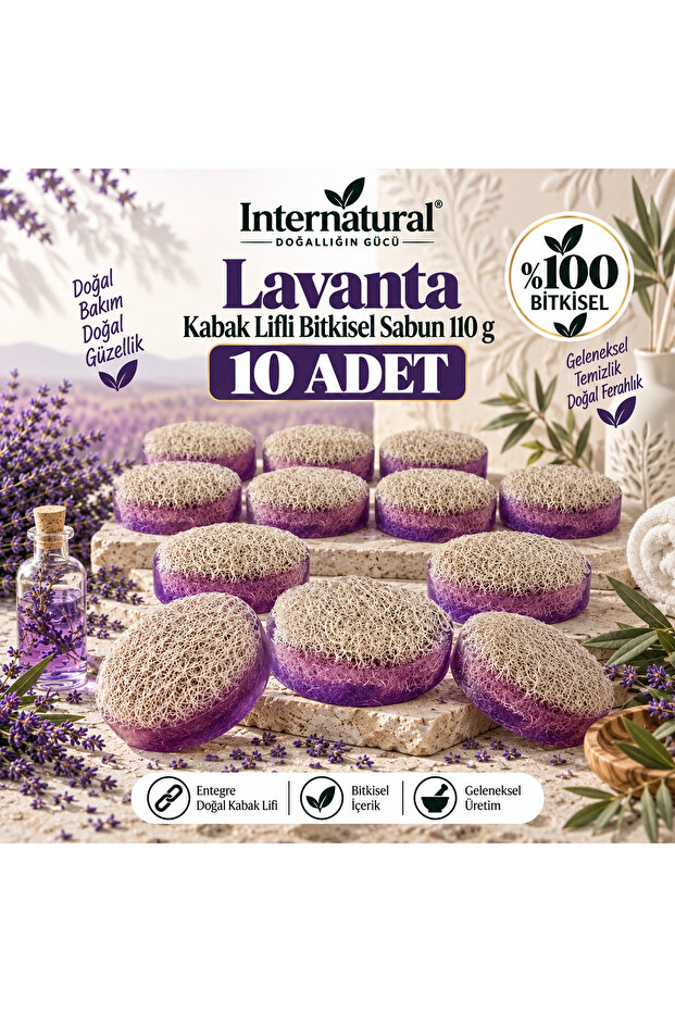 Internatural Lavender Pumpkin Fiber Herbal Soap 10 Pack (10 X 110 g)