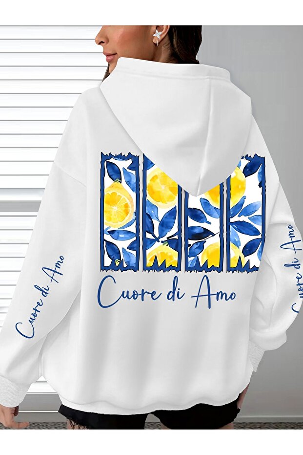 Unisex Sleeve Printed Hooded Kangaroo Pocket Comfortable Fit Regular Cut Sweatshirt