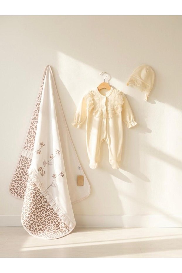 Baby Girl Lace Hat Romper Blanket Set 80X85 Double Layer Mevlütlük Newborn Hospital Release Evening Dress Mevlitlik 100% Cotton 2016