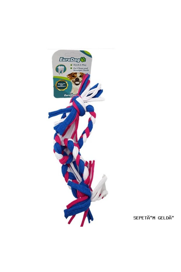 Spt-Gld Dog Dental Floss 2 Rings (210804) 35cm (Blue-Red-White)