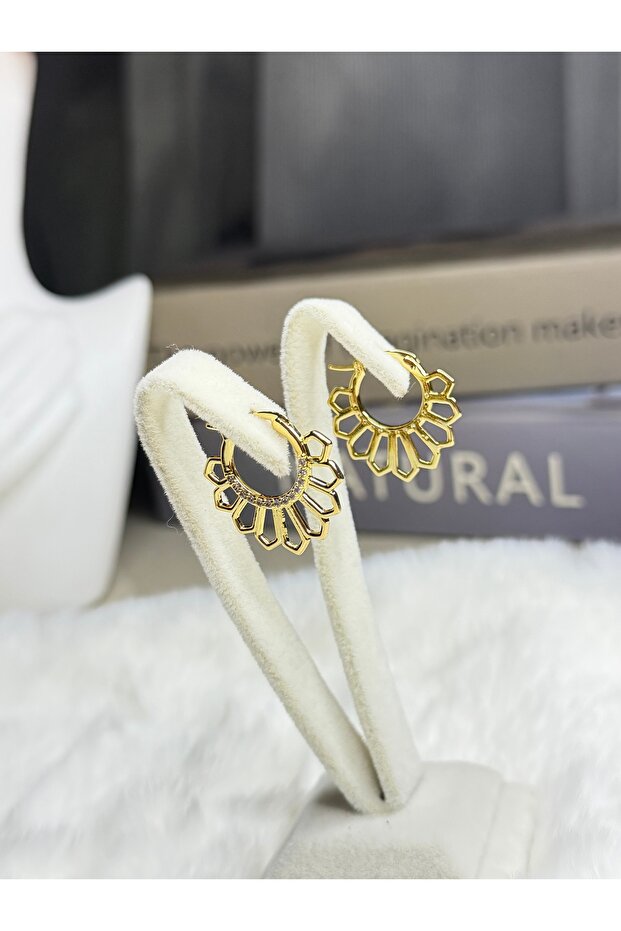 Gold çiçek küpe