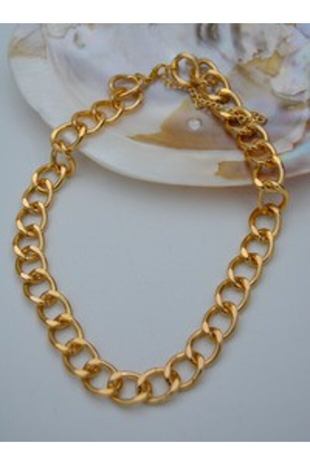 Thick Chain Necklace - Gold Color -