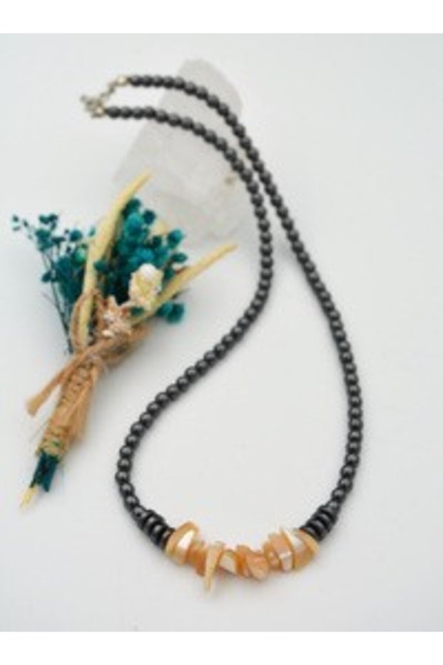 Original and Hematite t Lock Stone Healing Necklace - Multi-Colored