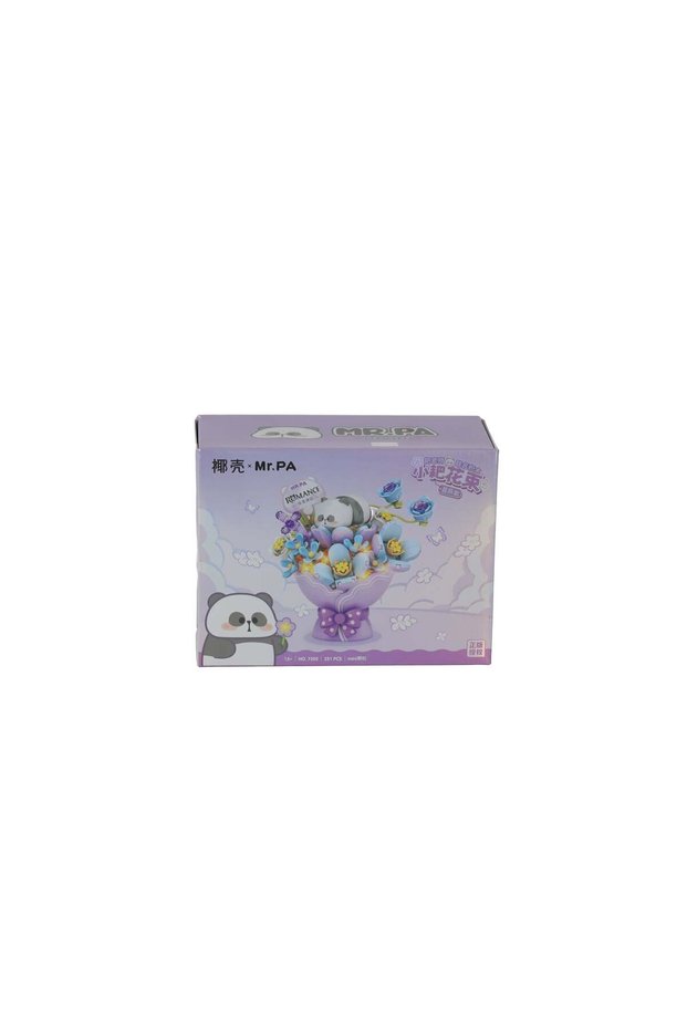 Lz-7302 Purple Blue Flower Bouquet 246 Pieces Block Toy
