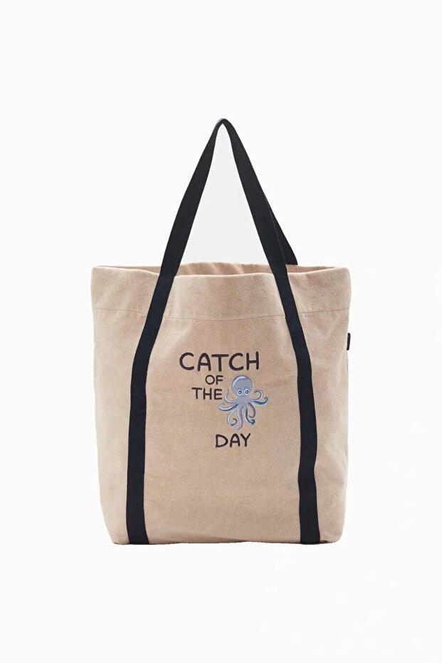 Terry Bag Beige Cotton Beach Bag - Beige