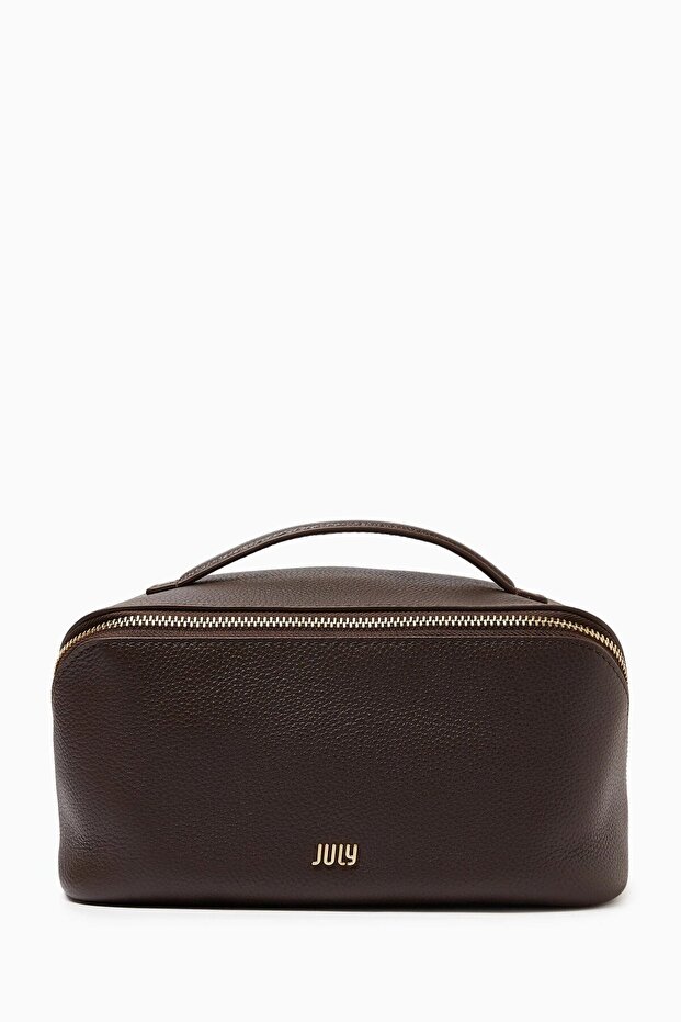 Everyday Leather Care and Makeup Bag - Brown