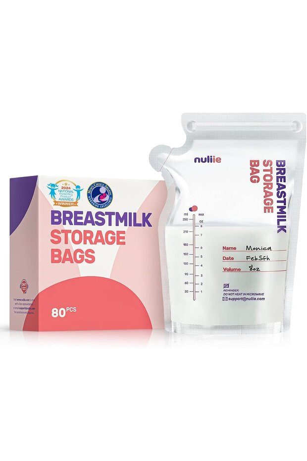 80 Breast Milk Bags, 250 ml Bpa Free, Freezer, Double Zipper