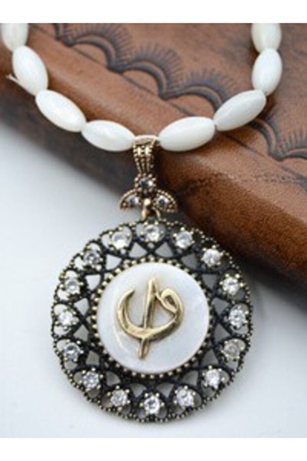 Special Design Necklace with Stones - Beige -