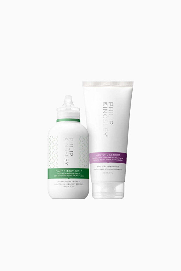Dual Anti-Dandruff Shampoo and Moisturizing Conditioner for Flaky/Itchy Curly Hair - Set of 2