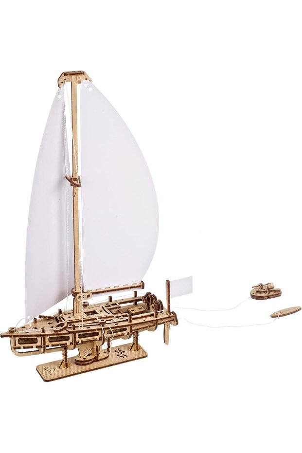 Ocean Beauty Yacht 3D Wooden Puzzle – Mechanical Sailing Model, DIY Wooden Puzzle for Adults