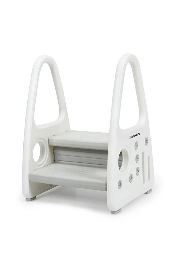 Gray 2-Step Stool, with Adjustable Platform, Safe and Durable