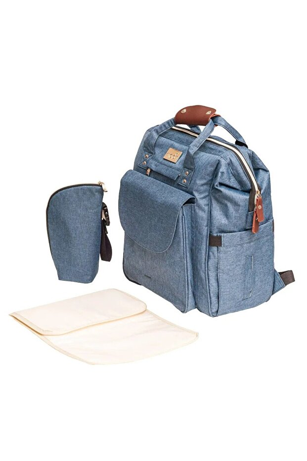 Denise Baby Care Bag, Multi-Pocket, Thermal Compartment, Waterproof, Pu Leather Zipper and Handle