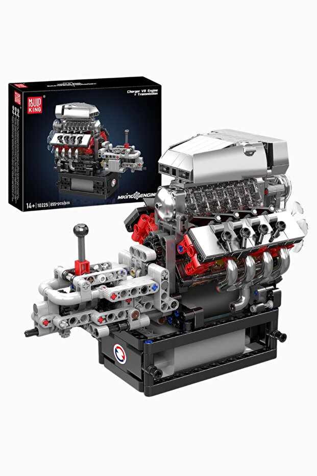 10225 V8 Engine and Transmission Building Set 855 Piece Collectible Model - Gray